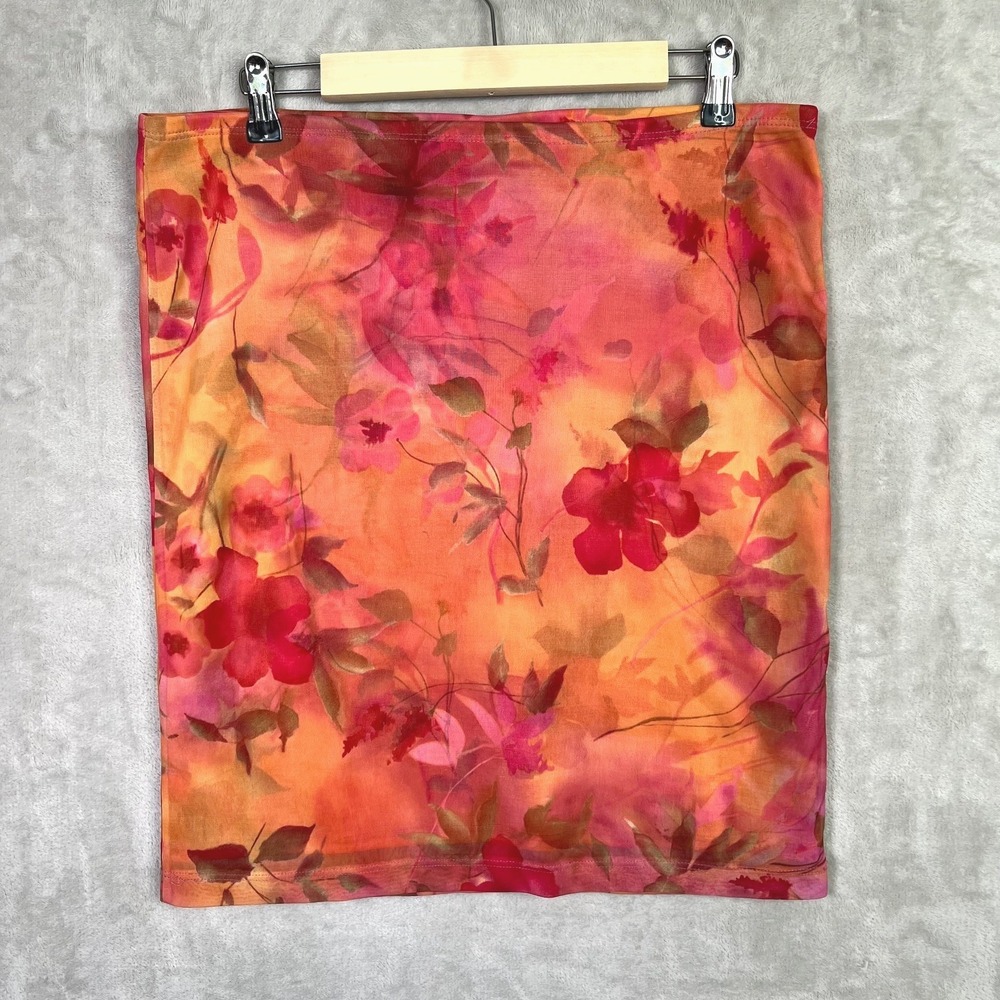 Vintage Studio Y Floral Watercolor Sheer Slip Skirt L‎ Y2K Phoebe Artsy Fairy